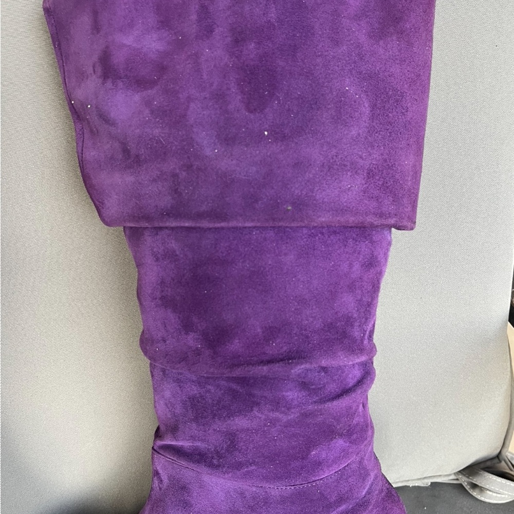 Vintage Nordstrom Purple Suede Slouched Boots 10/11 - Picture 9 of 9